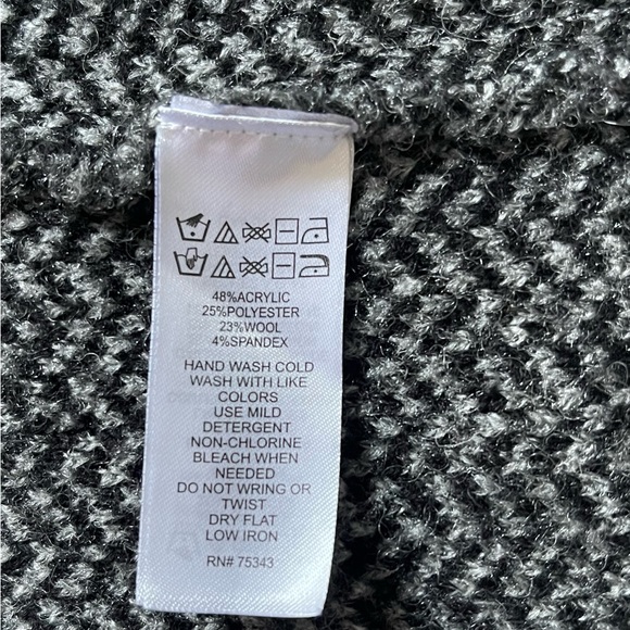 Ellen Tracy Chevron Wool Blend Sweater Jacket Size Large - Picture 7 of 11